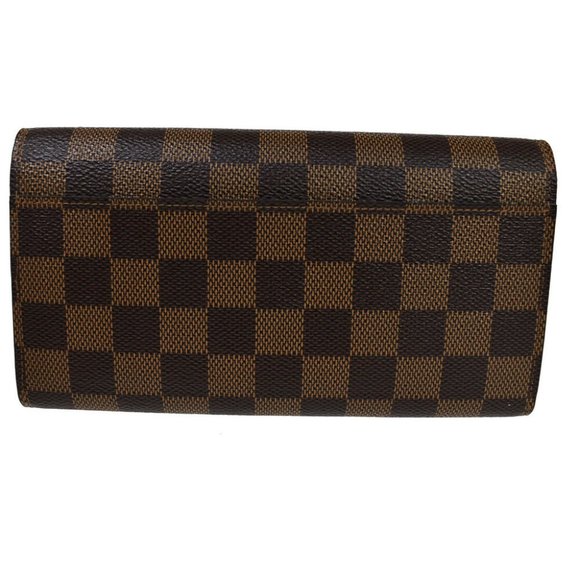 Auth LOUIS VUITTON Portefeuille Sarah Long Bifold Wallet Damier Ebene - Picture 6 of 8
